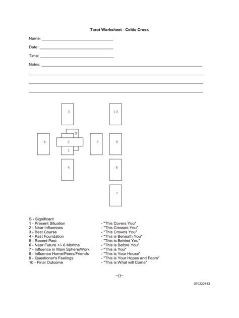 Tarot Workbook PDF Form Fill Out and Sign Printable PDF Template