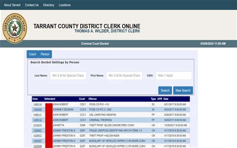 Tarrant county magistrate docket. .  ...