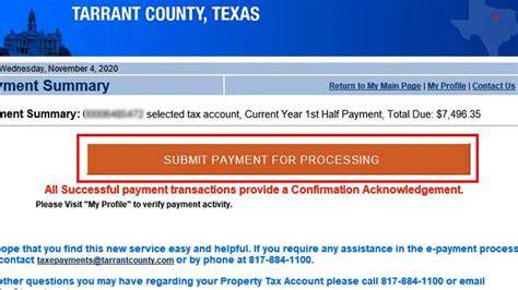 Tarrant county property tax payment.  Please note: Tax Office represen...