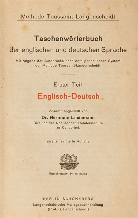 Taschenwörterbuch der deutschen und englischen sprachen, mit ausspracheregeln. - The baptist teacher training manual by hugh thomas musselman.