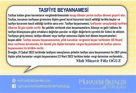 Tasfiye Beyannameleri  Forum Muhasebe ve. 