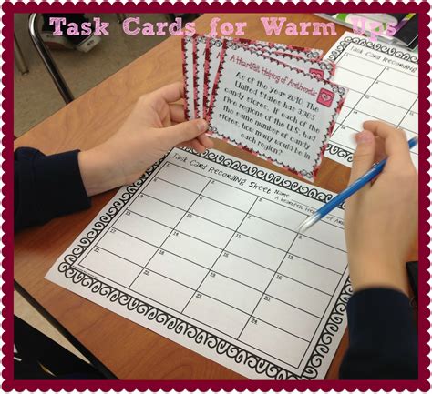 Task Card Corner Using Task Cards for Daily Warm Ups or Reviews Task