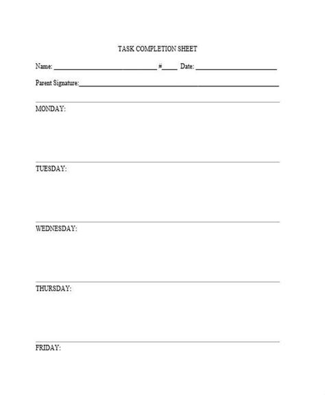 Task Completion Template Collection
