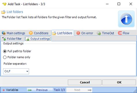 Task File List folders