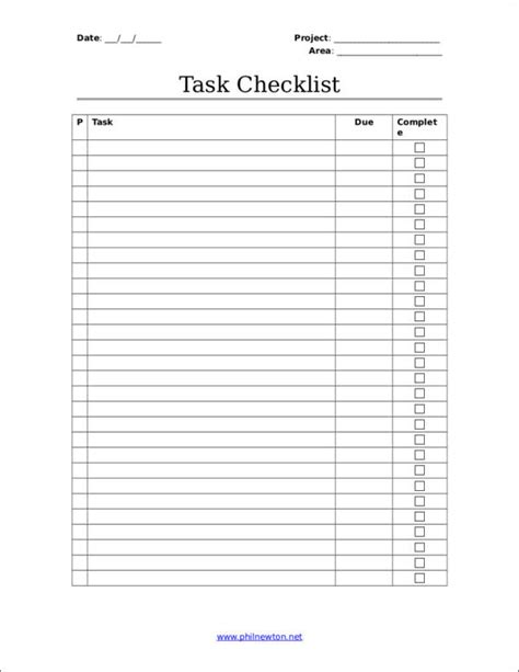 Task List Template 10+ Free Word, Excel, PDF Format Download Free