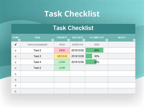Task list template Free Formats Excel Word