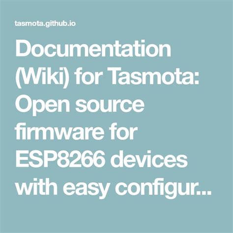 Tasmota domoticz.  Open source firmware for ESP devices with easy configura...