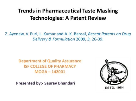 Taste Masking Approaches for Medicines - PubMed