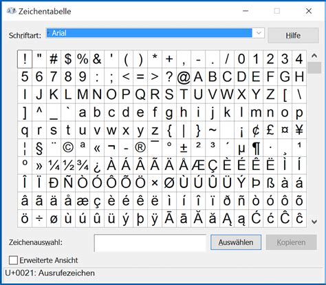 Tastenkombinationen für Sonderzeichen » Symbole mit Tastatur