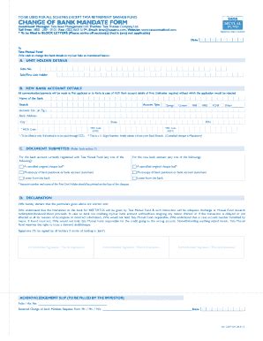 Tata - change of bank mandata form.pdf - Course Hero