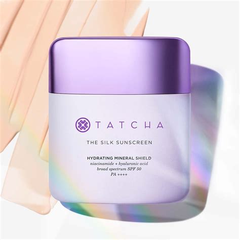 Tatcha sunscreen. Available. Free With a $49 Total Purchase. Get it between Tue, Mar 19 - Fri, Mar 22. product details. What it is: A liquid, radiant-finish SPF 50 mineral sunscreen with smoothing silk extracts to protect skin from the sun, hydrate, and visibly even skin tone. Skin Type: Normal, Dry, and Combination. Skincare Concerns: Dryness, Dullness, and ... 