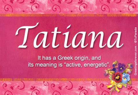 Tatiana: name meaning and origin - BabyCentre UK