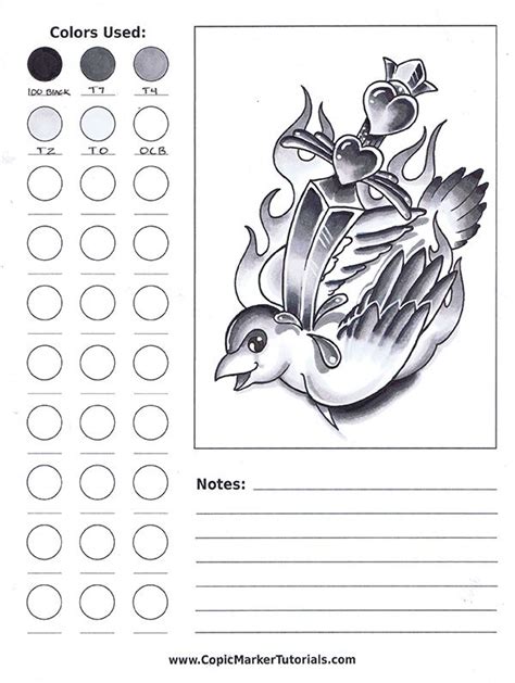 Tattoo Flash Practice Pages Copic Marker Tutorials