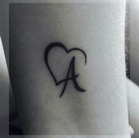 Tattoo Letter A With Heart