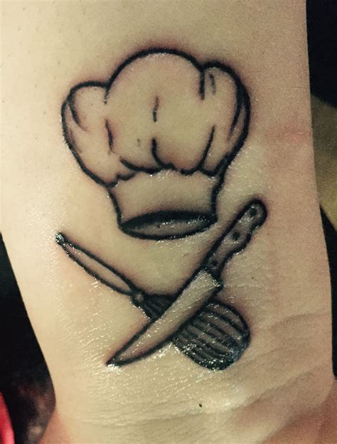 Extremely Dangerous Chef Skull Holding Crossed Knives With Mouth Tattoo. Irish Head Chef With Crossed Knives Tattoo. Light Inked Chef Hat With Crossed Knives Tattoo. Little Chef Holding Spoon Tattoo. Mad Chef Written On Banner With Chef Skull Tattoo. Nice Chef Bender Tattoo. Nice Egg Beater With Blue Ribbon Tattoo.. 