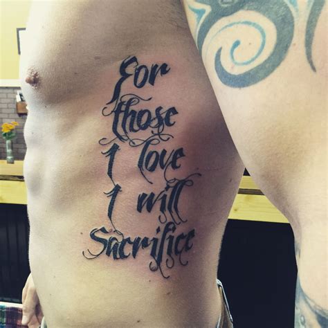 Tattoo for those i love i will sacrifice. Jan 20, 2016 - This Pin was discovered by Noah Christensen. Discover (and save!) your own Pins on Pinterest 