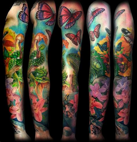 Tattoo nature sleeve. Sep 28, 2022 · On September 28, 2022. Patchwork is the art of combining various elements into one larger piece. It is most widely known thanks to the art of quilting. A patchwork tattoo sleeve can be just as stunning and personal as a handmade textile passed down through generations. It can also be the perfect addition to your unique brand of stoner aesthetic. 
