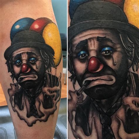 Tattoo sad clown. Express your individuality with a unique clown tattoo design. Discover top ideas that will make you stand out and showcase your personality. 