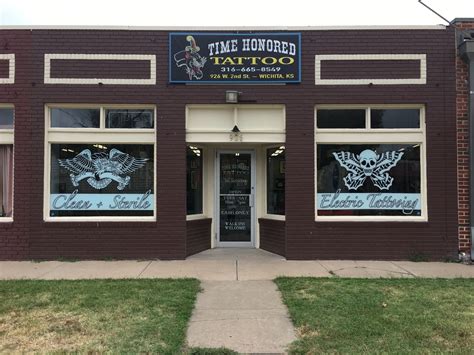 The five top-rated tattoo shops in Wichita are as under: 1. BDC Tattoo, Lawrence, KS. BDC Tattoo is a traditional tattoo and body piercing studio serving residents and visitors. One of the vicinity's leading shops, BDC Tattoo, makes high-quality body artwork available in a comfortable environment. The tattoo parlor is a clean and specialized .... 