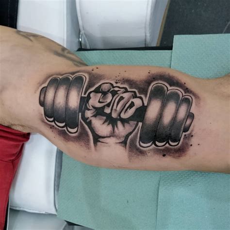 Tattoos,dumbbell tattoo Baby Tattoos, Dope Tattoos, Tattoos For Guys