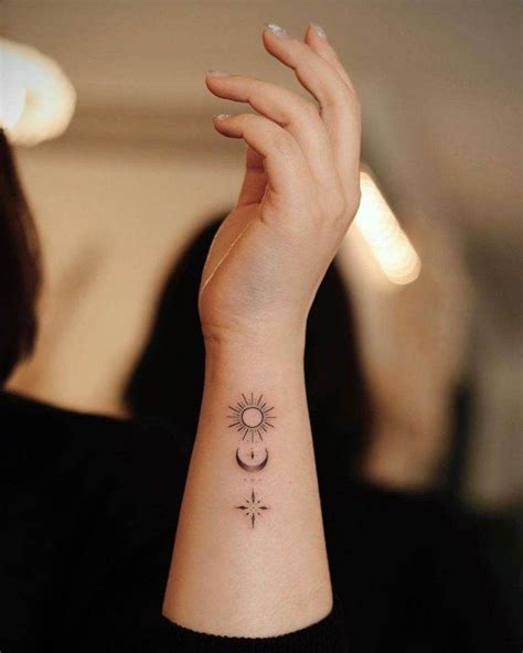 Tattoos for women (With images) Wrist tattoos for guys, Sun tattoo