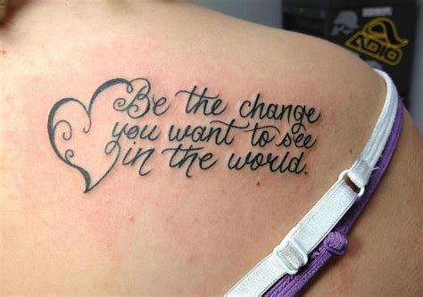 Tatuaje Frase Be the change Tatuajes para Mujeres