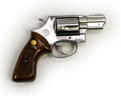 Hammerless Taurus revolver, shiny nickel finish