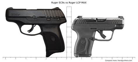 Compare the dimensions and specs of Ruger EC9s and Taurus