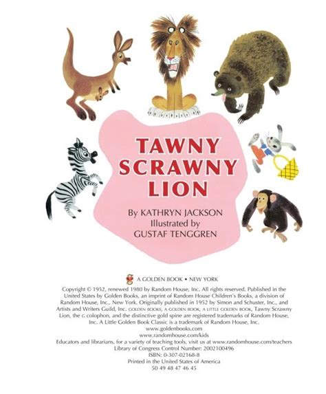 Download Tawny Scrawny Lion By Kathryn Jackson