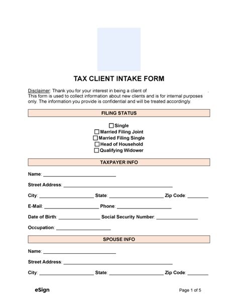 Tax Client Intake Form Fill Out and Sign Printable PDF Template signNow