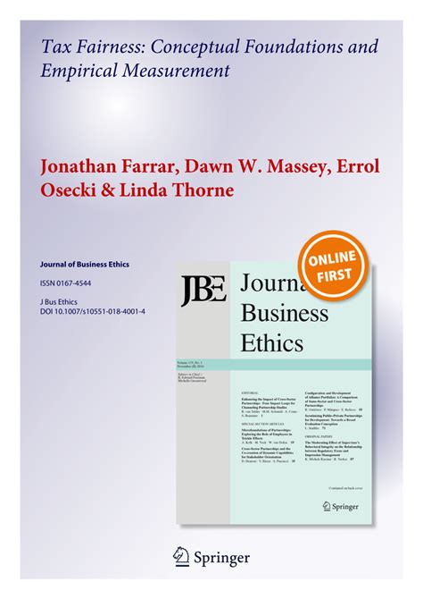 Tax Fairness: Conceptual Foundations and Empirical …