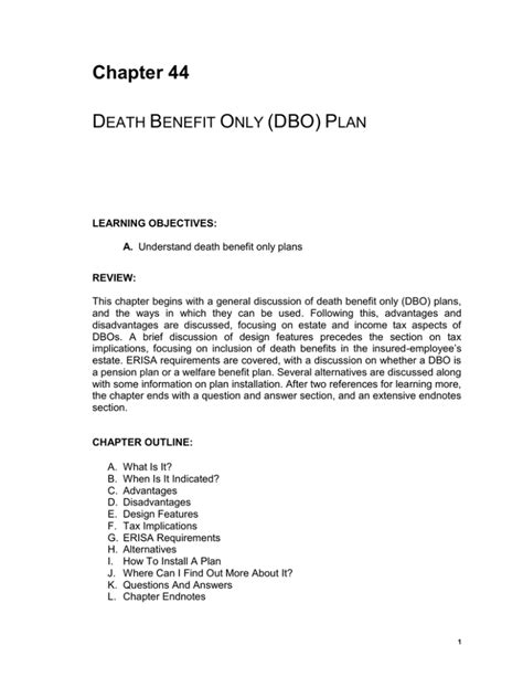 Tax Implications of a Death Benefit Only Plan