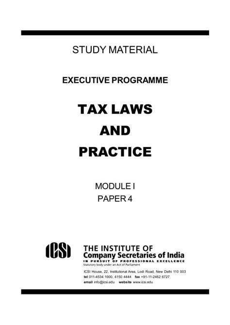 Tax Laws and Practice - ICSI - Home