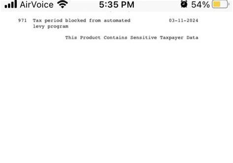 Tax Period Blocked From Automated Levy Program Leaked