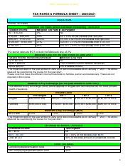 Tax Rate and Formula Sheet 2024.docx - RMIT Classification:...