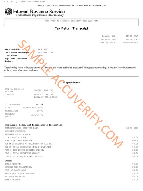 Tax Return Transcript - AccuVerify