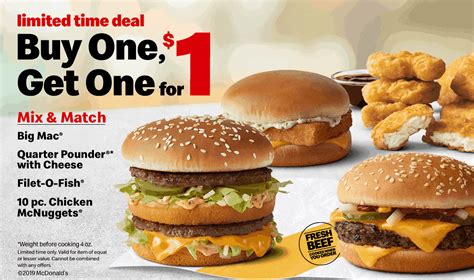 Tax day deals mcdonalds. Apr 18, 2017 · McDonald’s wants to provide some relief on tax day. The fast food chain will offer something pretty darn close to a "Buy One Get One" deal (the second one actually is 18 cents) on Big Macs and Quarter Pounders with Cheese. But this offer is good ONLY on Tax Day — and this year, tax day actually is Tuesday, April 18. 