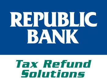 Tax refund solutions republic bank. Republic Bank Tax Refund Solutions by Republic Bank & Trust Company. menu Menu keyboard_arrow_down; Login lock_outline Login lock _outline. Enroll; Tax Software ... successful EROs continue to choose Republic Bank year after year. WE'VE GOT THE TOOLS TO SUPPORT YOUR TAX BUSINESS! Professional customer service reps, marketing materials, mobile ... 