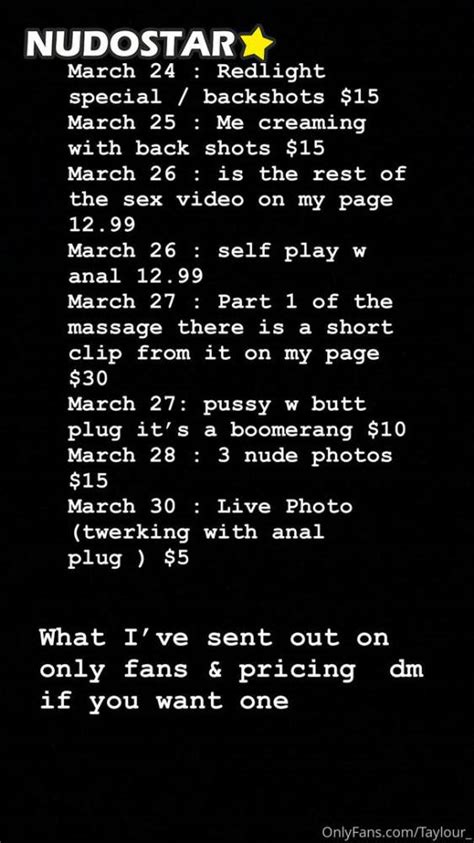 Tay1our has 103 photos, 219 videos and 309 posts. It’s an amazing number, so if you subscribe to this Content Creator you will surely have lots of fun. Usually the average of pictures and videos is less than 100, so you can see that there is a lot of effort behind this OnlyFans account! And remember, sometimes Creators decide to delete …