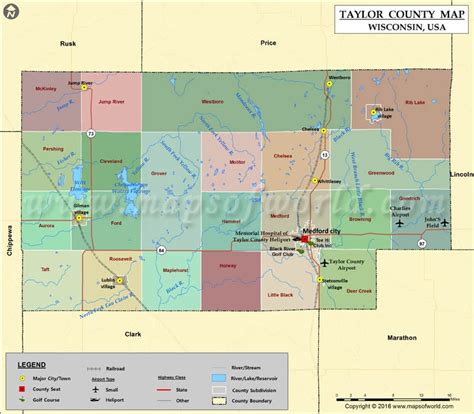 Taylor County, WI Map of Cities - MapQuest