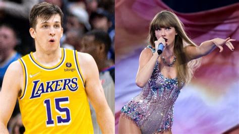 Jun 6, 2023 · June 6, 2023. By. Babs Ayandayo. Pop star Taylor Swift was reportedly seen at a bar in Arkansas with Los Angeles Lakers guard Austin Reaves on Saturday night. The two were seen drinking and talking at the bar, and they reportedly left together at the end of the night. Reaves, 23, is a second-year guard for the Lakers. . 