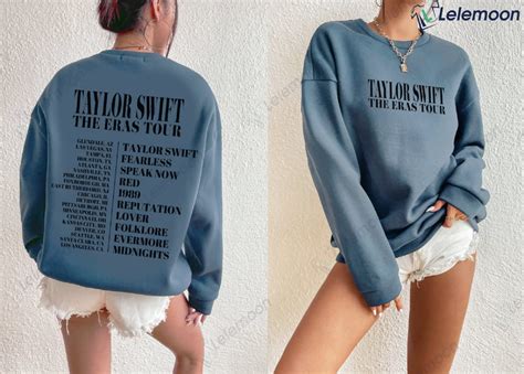 Taylor swift blue sweatshirt. Taylor Swift Eras Tour Merch Is Online Official store for Taylor Swift Merch fans. ... Taylor Swift The Eras Tour Blue Office Sweatshirt $ 249.00 $ 89.00-64%. Select options. Quick view. Compare. Add to wishlist. Taylor Swift The Eras Tour Fashion Sweatshirt $ 249.00 $ 89.00-66%. 