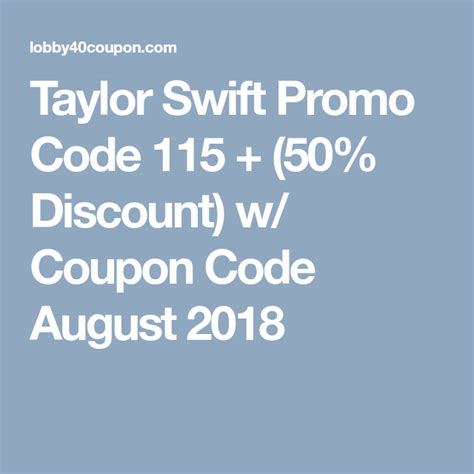 Taylor swift discount codes. Things To Know About Taylor swift discount codes. 
