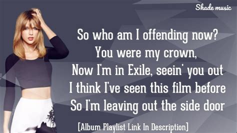 Taylor swift exile lyrics. Things To Know About Taylor swift exile lyrics. 
