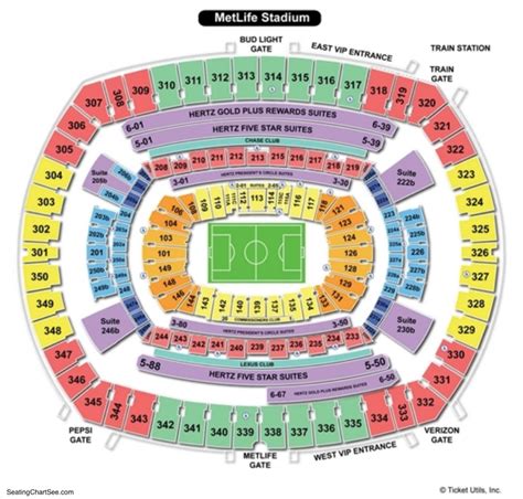 Monster Jam. From $50+. MetLife Stadium - East Rutherford, NJ. View All Events. Our interactive MetLife Stadium seating chart gives fans detailed information on sections, row and seat numbers, seat locations, and more to help them find the perfect seat.