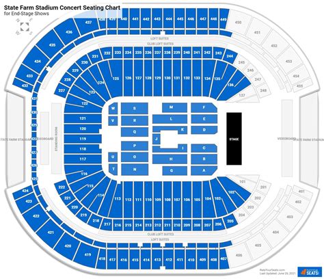 State Farm Stadium seating sections. Each section on the State Farm Stadium seating chart is marked on the map. you may click on the section to narrow your ticket search down. State Farm Stadium Seat Views. When you are viewing sections on the interactive seat map, a photo with your seat view will appear on the seating chart to show you where .... 