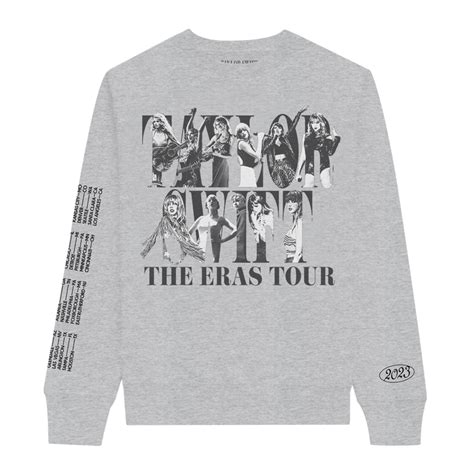 Taylor swift the eras tour gray crewneck. Description: Taylor Swift The Eras Tour 2023 Quarter Zip Brand new not sold online and sold out! From the Atlanta show!. Sold by thecubbieden. Fast delivery, full service customer support. ... Taylor Swift TS The Eras Tour Gray Crewneck Graphic Pullover Sweatshirt XL NWT $179 $65 TAYLOR SWIFT black Reputation hoodie, holiday M/L 