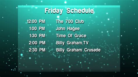 Tbn schedule for today. Praise. On the air since 1973, Trinity Broadcasting Network's flagship ministry and talk show Praise is one of the most recognizable — and most watched — Christian programs in the world. Hosted by TBN’s own Matt and Laurie Crouch along with other popular personalities, Praise features the best in contemporary Christian music and worship ... 
