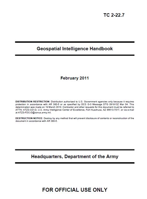 Tc 2 22 7 geospatial intelligence handbook. - Om prosessen i sosialt arbeid med grupper..