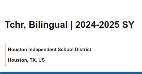 Tchr, French job with Houston Independent School District